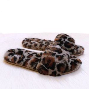 NEW UGG Size 6 Women's Fluff Slide II Leopard - Amphora